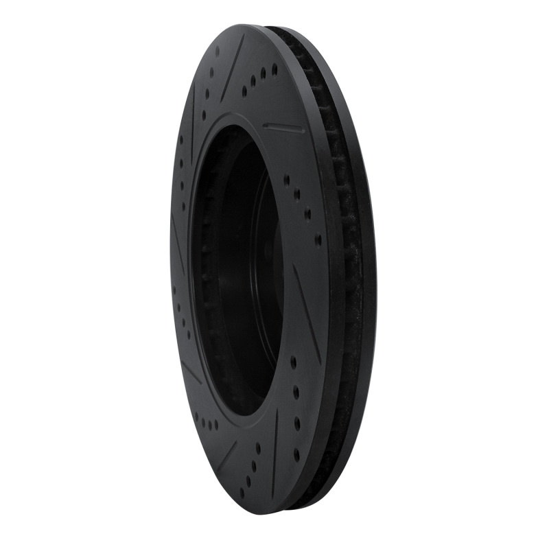 Ford Explorer Brake Rotor (1) - Front Right - R1 Concepts - Drilled & Slotted - Black - `02-`05